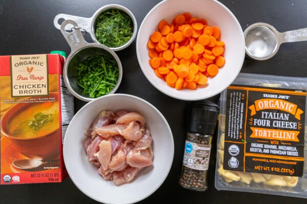 Ingredients for Chicken Tortellini soup