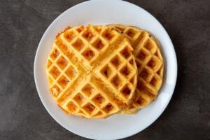 prepared chaffles on a plate