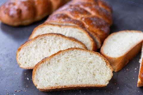 Sliced open Challah Bread