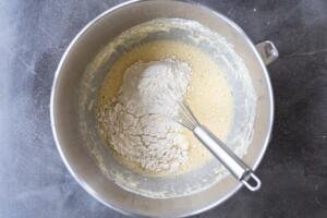 flour added to challah dough liquid