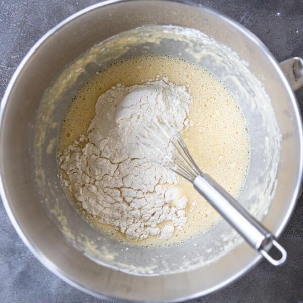 flour added to challah dough liquid