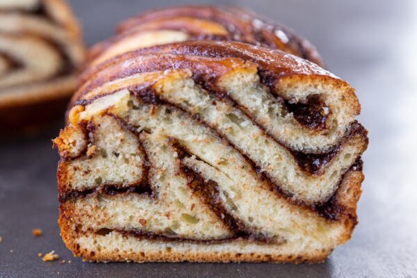 Babka thats been sliced open.