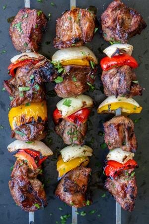 grilled kebabs on a skewer