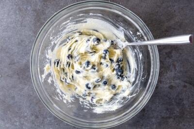 cream cheese mixture with blueberries