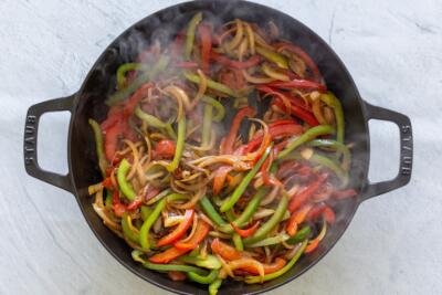 cooked veggies in a skillet