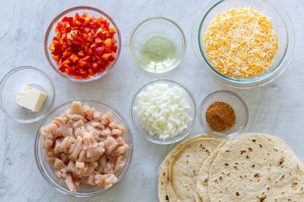 Ingredients for Quesadillas