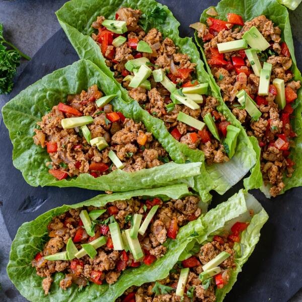 Lettuce wraps with turkey