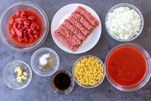 Ingredients for goulash recipe