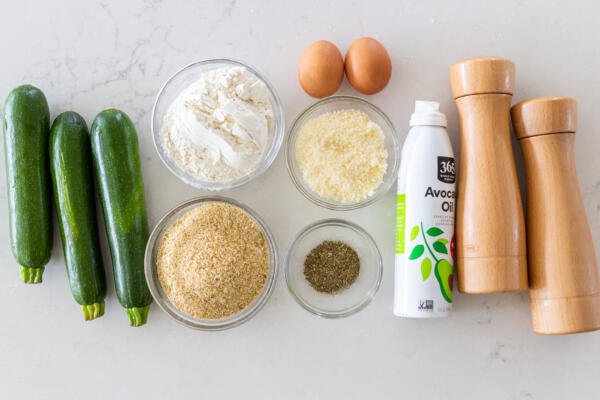 Ingredients for the Air fryer zucchini fries