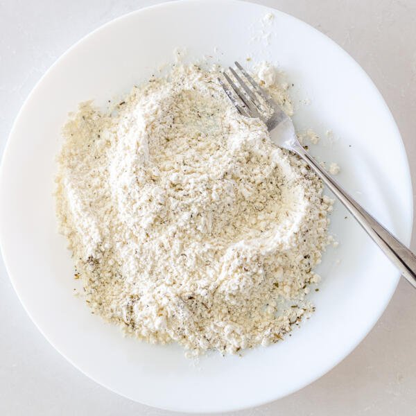 breading on a plate