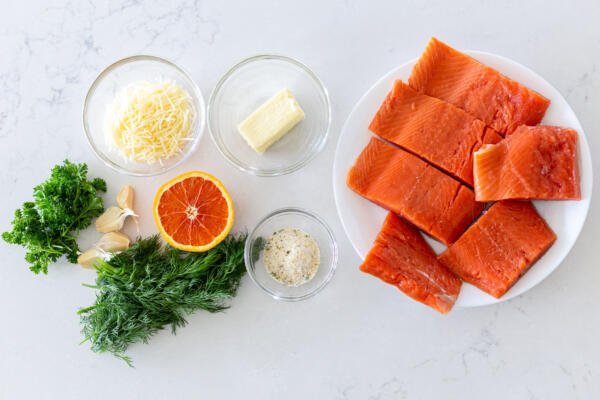 Ingredients for Herbed baked salmon