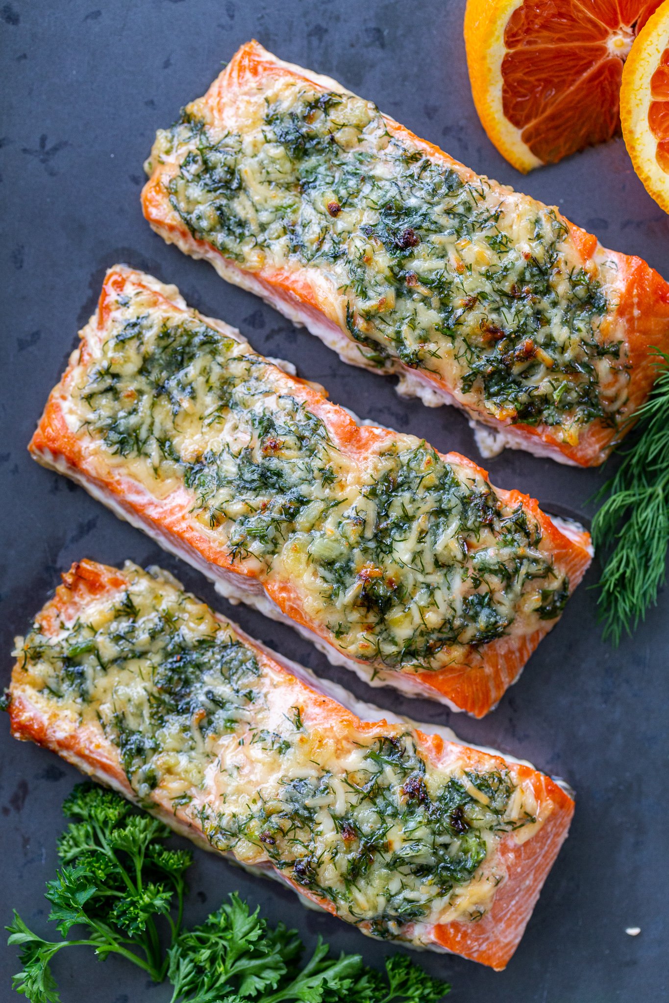 Garlic Herb Roasted Salmon (Quick & Easy) - Momsdish