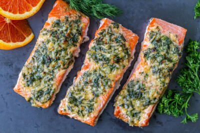 Herb Roasted Salmon on plate