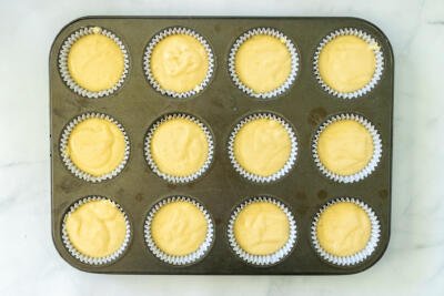 cupcake mixture in molds