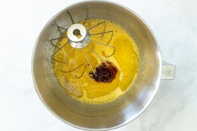 eggs and vanilla extract in a bowl