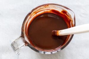 melted chocolate in a cup