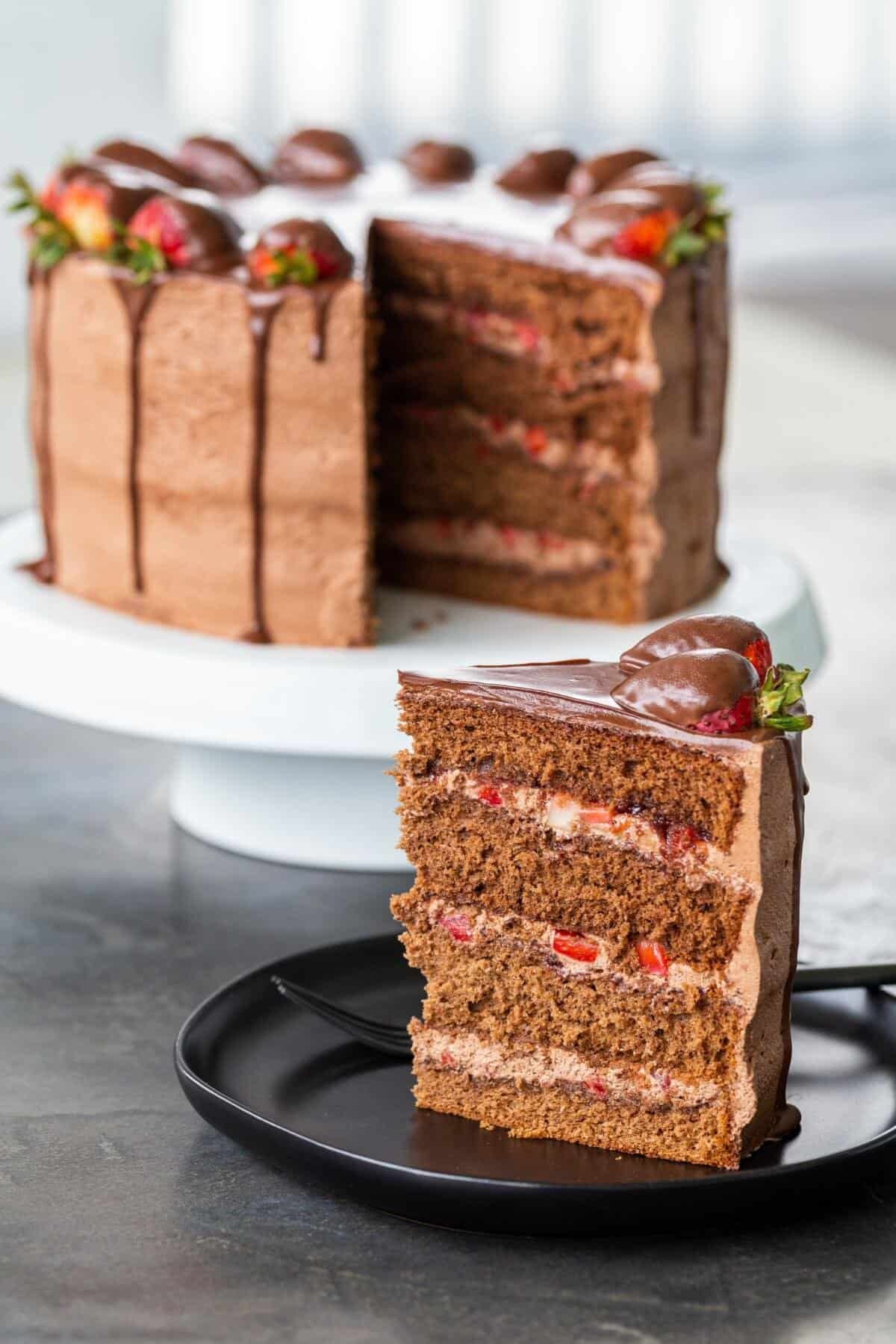 Chocolate Covered Strawberry Cake - Recipes Inspired by Mom