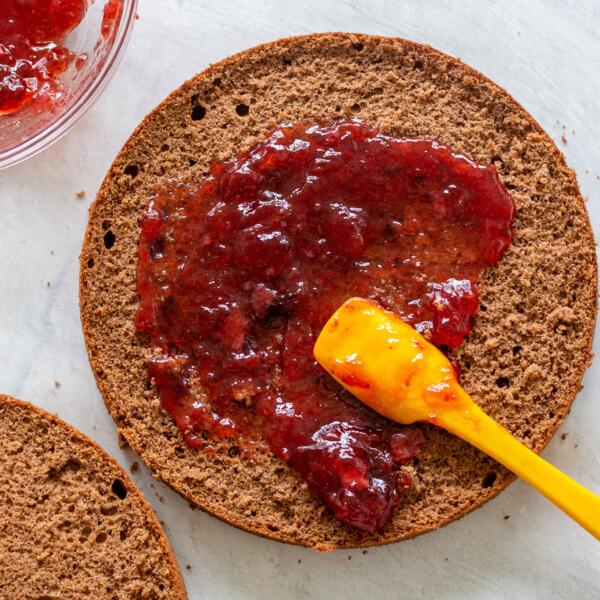jam on a sponge cake