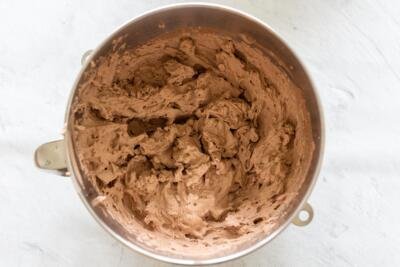 chocolate cream in a mixing bowl