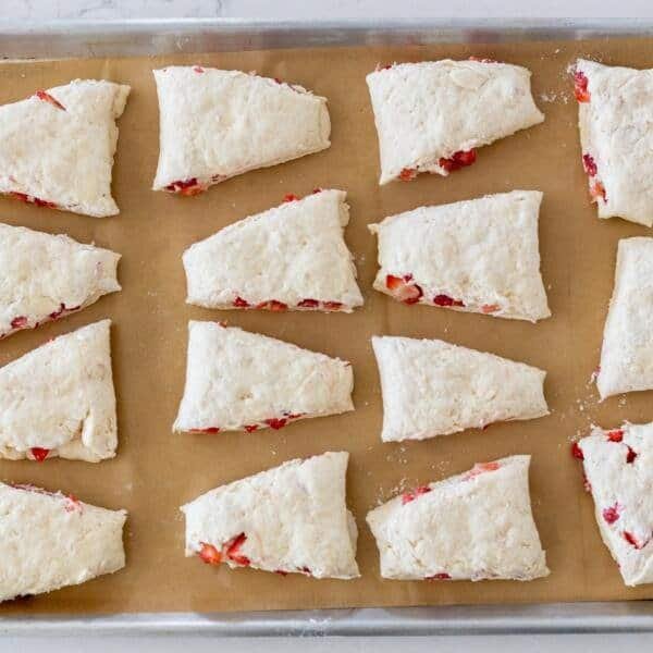 Scones on a baking sheet