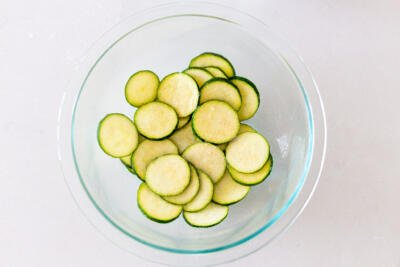 zucchini pieces in a bowl