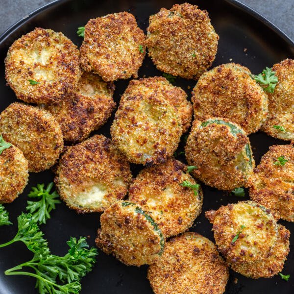 Air fryer parmesan chips on a plate