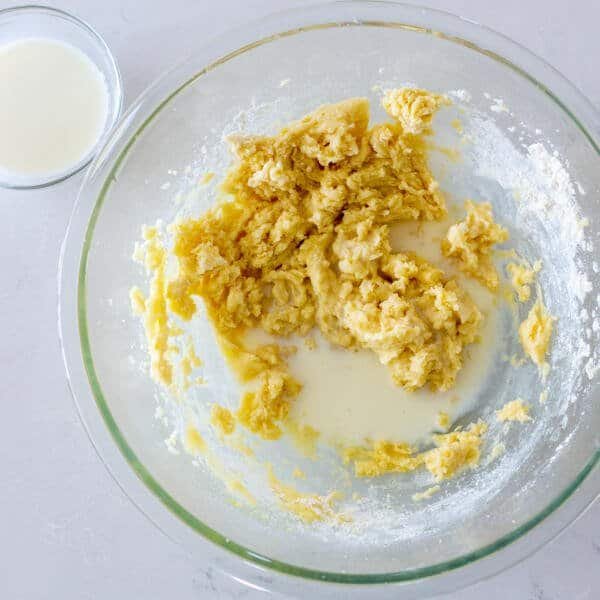 milk added to the cake mixture