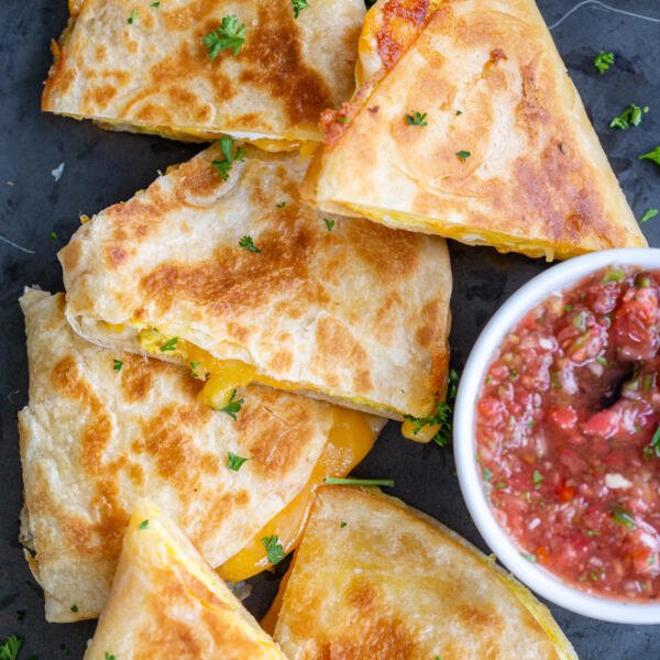 prepared Quesadillas with salsa