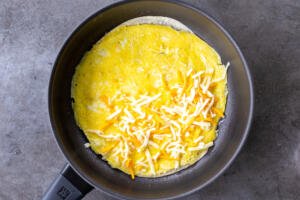 cheese on top of eggs