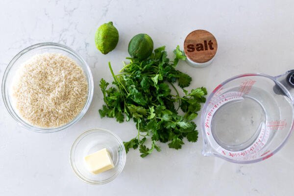 ingredients for cilantro lime rice