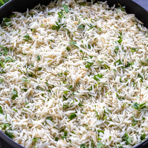 Cilantro Lime Rice in a serving tray