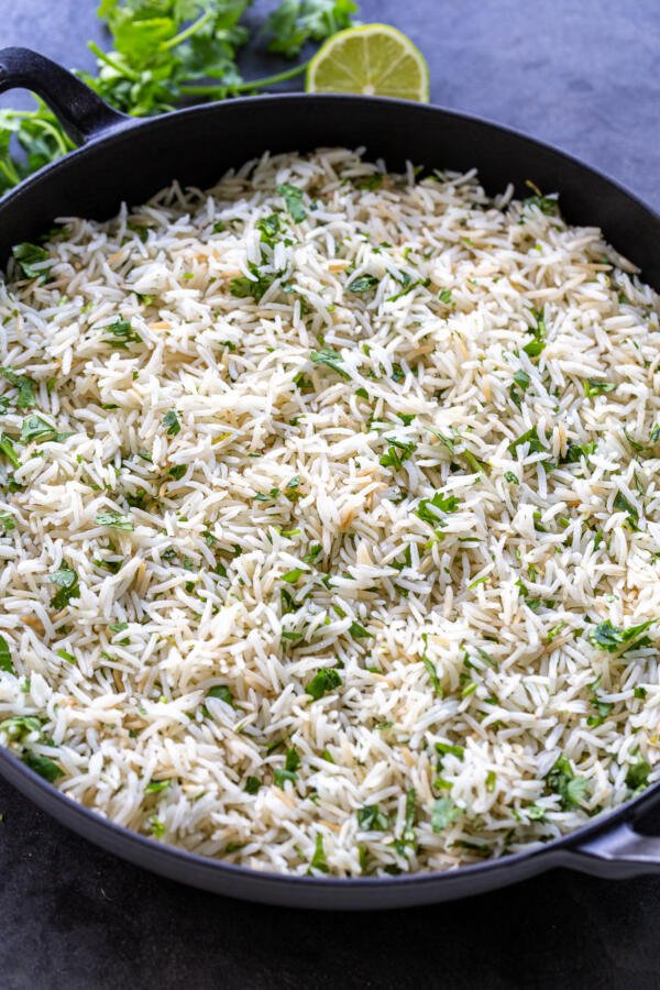 Cilantro Lime Rice in a serving tray