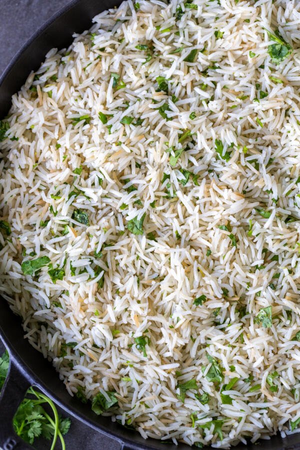 Cilantro Lime Rice in a serving tray
