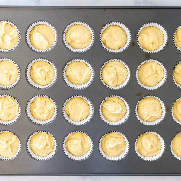 cupcakes filled in a pan
