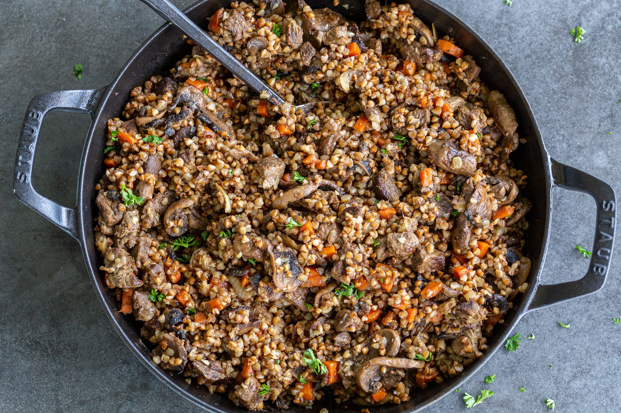 OnePot Stewed Buckwheat and Beef Momsdish