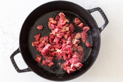 sautéed beef in a pan
