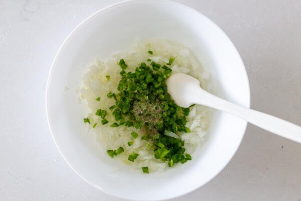 onions, jalepano, lime and salt