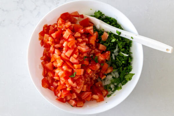 tomatoes and cilantro added