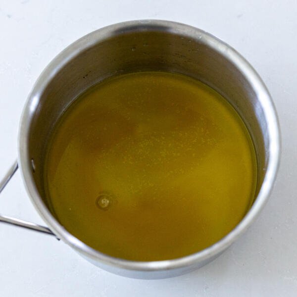 pot with simple syrup in a pot