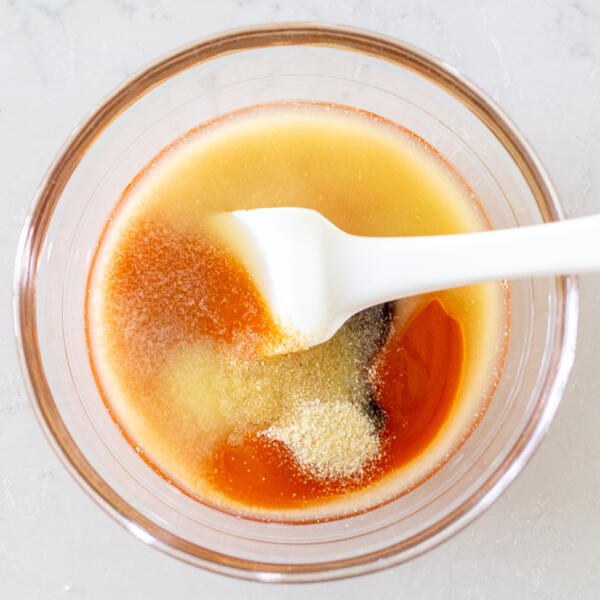 Buffalo sauce ingredients in a bowl