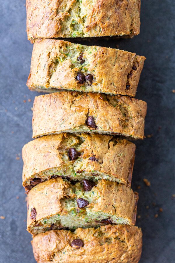 Sliced zucchini banana bread 