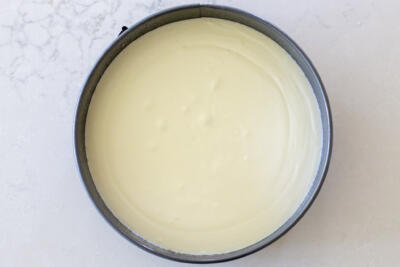 White custard on a cake mold