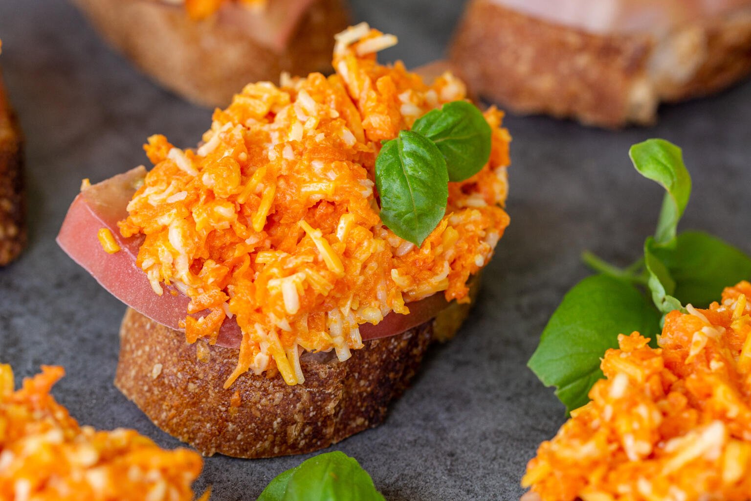 Carrot Tea Sandwiches with Garlic and Cheese Momsdish