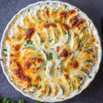 Cheesy Zucchini and Squash Casserole in a baking pan
