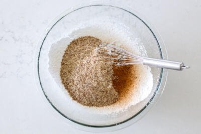 almond flour, powdered sugar and coffee