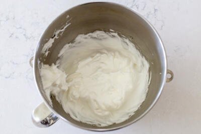 whisked eggs in a mixing bowl