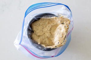 macaron mixture in a ziplock bag