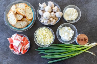 Ingredients for Crab Mushroom Canapés