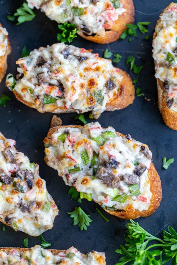 Prepared Crab Mushroom Canapés