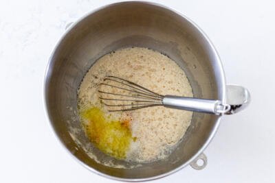 yeast mixture with eggs added